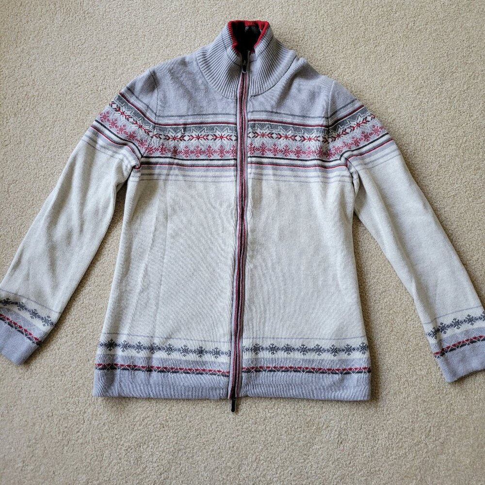 Eddie Bauer Mens Zip Sweater Cotton Cardigan M